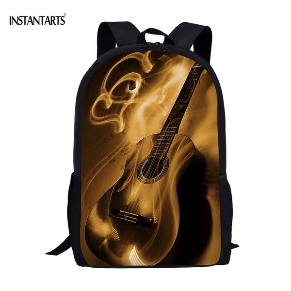 

instantarts 3d guitar design shoulder backpacks for students back to school children casual bookbags schoolbags satchel mochilas