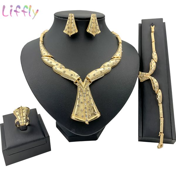 

liffly new swallowtail decorative crystal alloy african jewelry necklace earrings bracelet ring wedding jewelry sets simple wind, Silver