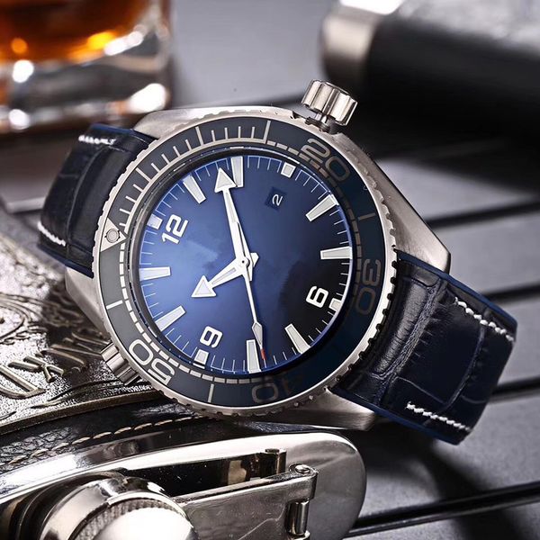 

men watches sports chronograph limited men watch professional planet ocean co-axial dive wristwatches male clock #36, Slivery;brown