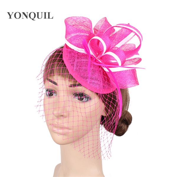 

sinamay wedding headwear for ladies mesh bride fascinator hats womens nice linen headpiece church prom weddings net chapeau cap