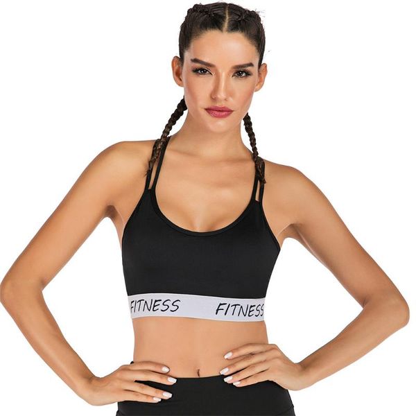 

women sports bra backless yoga crop vest fitness clothing breathable athletic gym underwear sujetador deportivo mujer, White;red