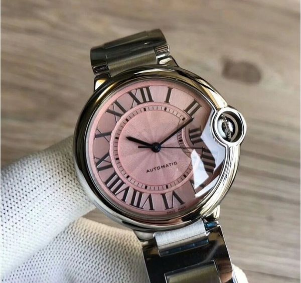 

Новый стиль моды женские часы розовый 36 мм циферблат из нержавеющей стали ремешок женские часы автоматические часы