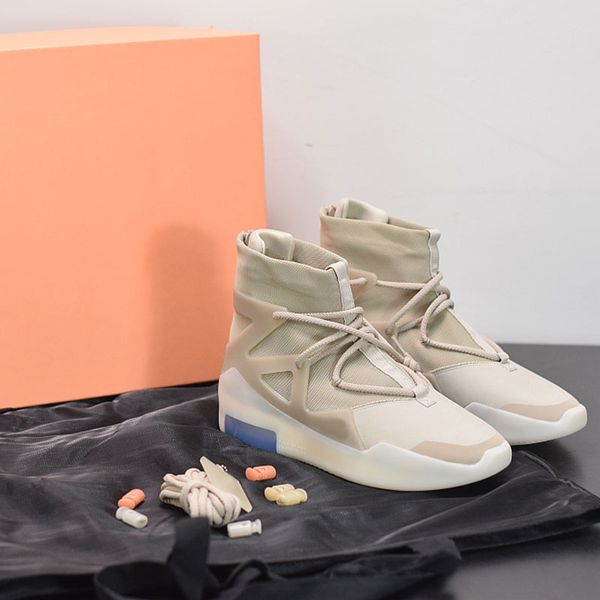 

2020 fear of god 1 oatmeal men shoes fog boots khaki basketball shoes mens sports zoom sneakers size 7-13.5