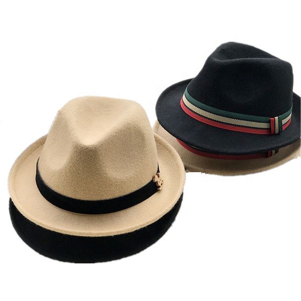 

australia wool felt fashion boys kids fedora children hat with ribbon bow