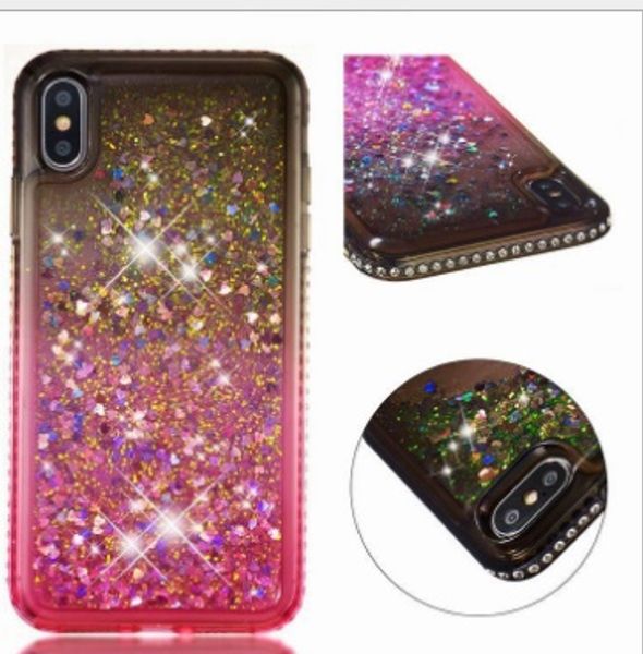 Glitter Quicksand Liquid Floating Sparkle Shiny Bling Diamond Custodie per telefoni per iPhone 11promax e Samsung S20p