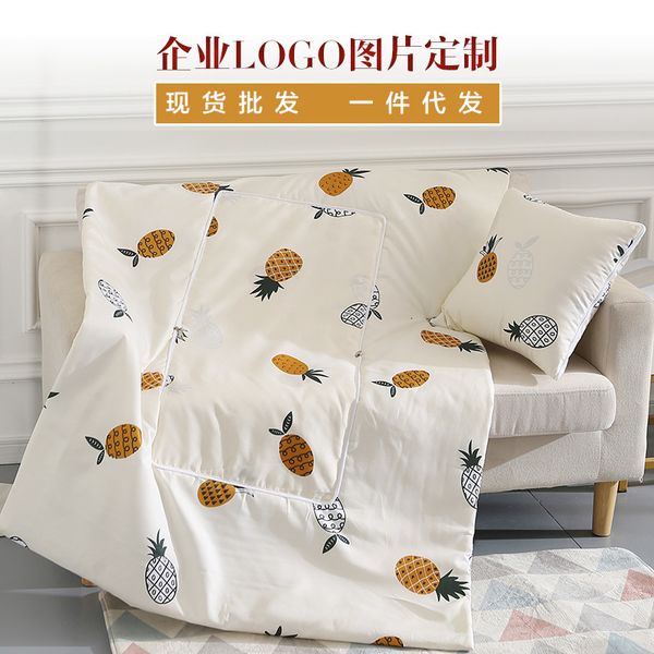 

2 in 1 cushion blanket car sofa lumbar office throw pillow air conditioning blanket foldable patchwork quilt bedding