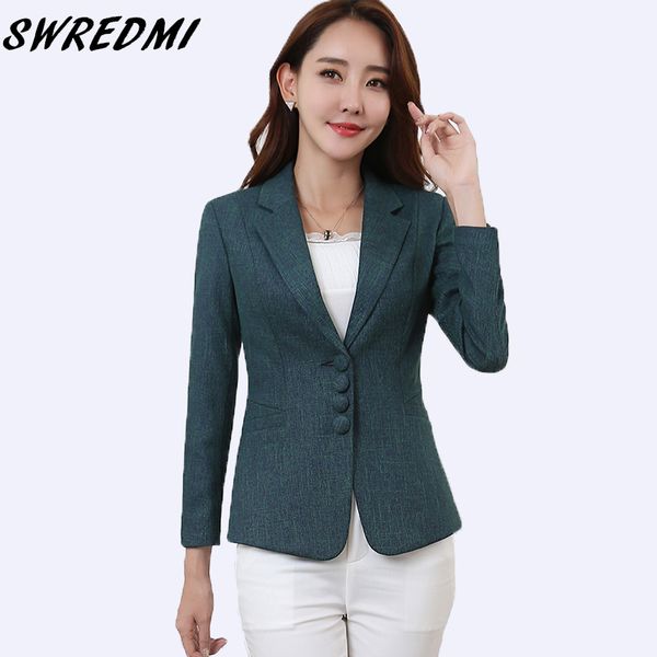 

swredmi plus size 5xl elegant business lady jacket new 2019 women office lady work blazer female casual suit coat spring autumn, White;black