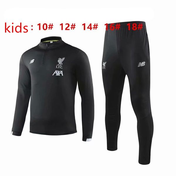

18 19 20 sao paulo real madrid ronaldo rome ajax 2019 2020marseille children's football training sportswear clothes jogging barcelona m, Black