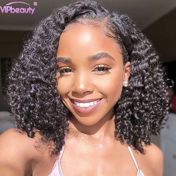 

deep curly lace front human hair wig 13x4 13x6 hd transparent lace front wigs pre plucked hairline remy hair vipbeauty, Black;brown