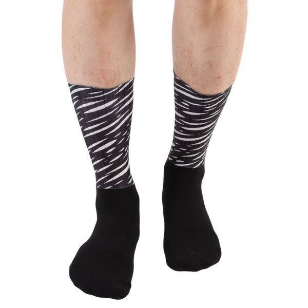 

1pair running hosiery sweat absorbing socks cycling socks anti-slip breathable basketball soccer sports, Black