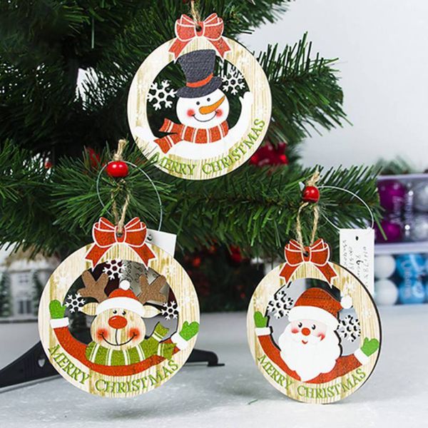 

wooded xmas tree hanging ornaments pendants for christmas party festival decor colorful painted