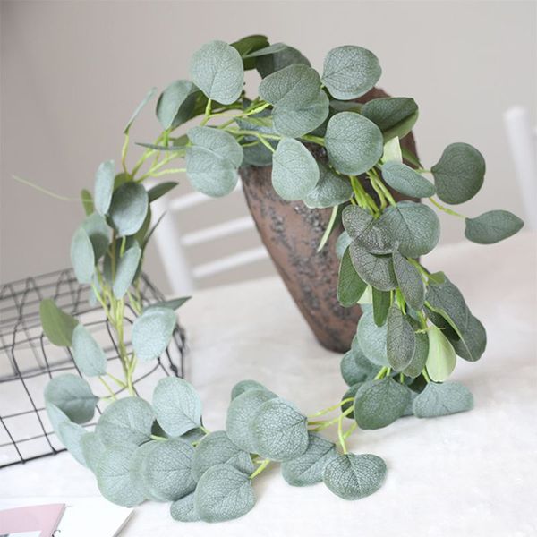 

artificial eucalyptus leaves branch vine fake leaf plants garland wedding party decor d08d