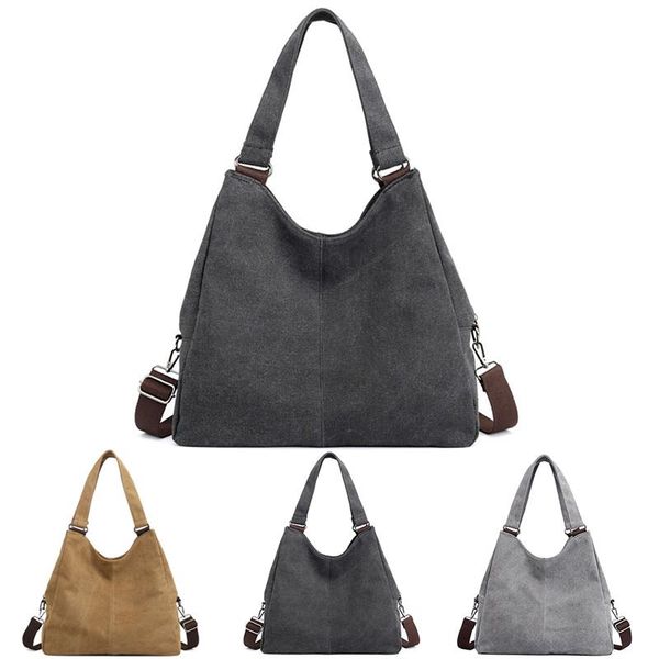 

fashion large capacity hobos handbag for female girls casual canvas women shoulder bag ladies messenger crossbody bags