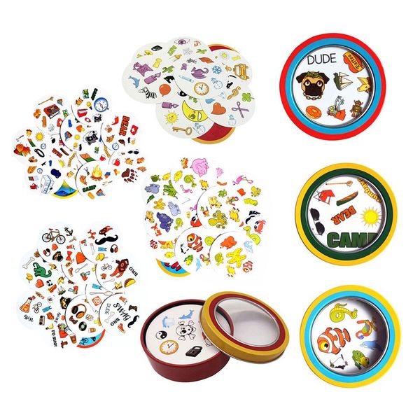

spot symbol cards game english version education toys with metal box for family activities party enjoy it board game