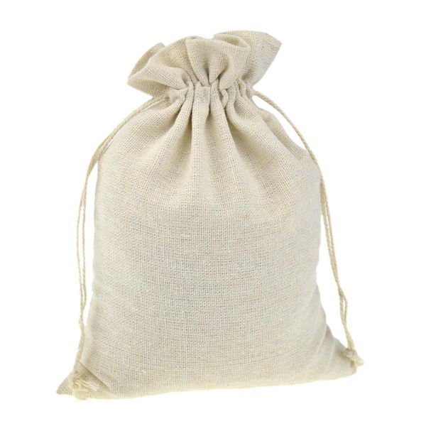

handmade muslin cotton drawstring packaging gift bags for coffee bean jewelry pouch storage wedding favors rustic folk christmas k3656
