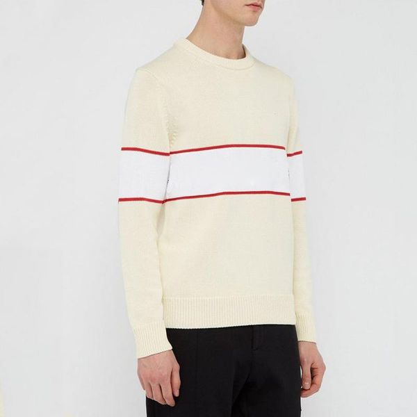 

19fw giv марка вышивка свитер вязаный классический толстовка нашивки color matching street пуловер осень зима свитер толстовки hfymmy036, White;black