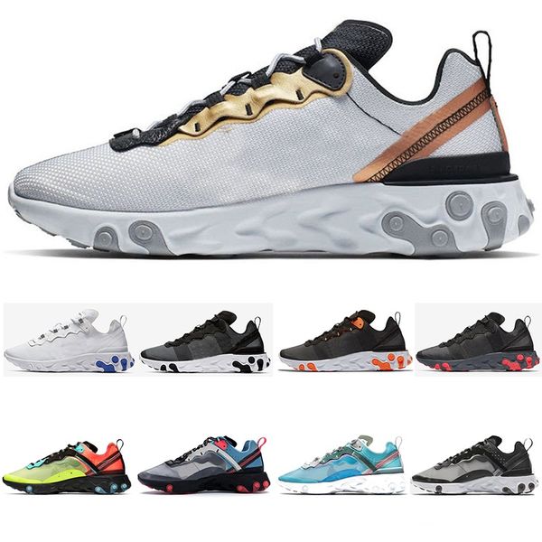 

2019 New Release react element 87 55 running shoes Men Womens Light Bone triple black white Royal Tint mens trainers Sport Designer Sneakers