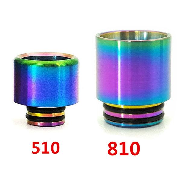

Радуга из нержавеющей стали металла 510 810 Thread Drip Tips Wide Bore Vape рупором TFV8 TFV12 младенца Принц Tank