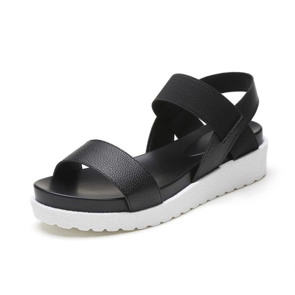 

2020 new fashion summer sandals platform stretch leapord sandals open toe casual shoes lady sandalias muje chausseur femme, Black