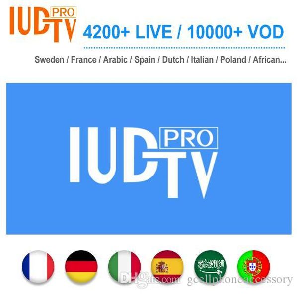 

1 год IUDTV PRO Швеция Подписка Код Swedish Arabic French Spanish M3U APK для Android TV Box