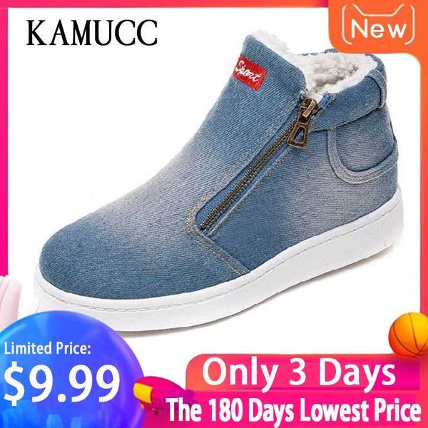 

kamucc 2019 winter platform boots women boots super warm winter casual shoes women cowboy ankle for 4 color 35-44, Black