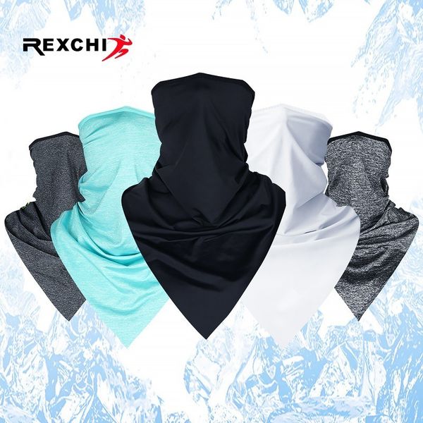

rexchi sports face mask summer winter training facemask cover running cycling bike riding neck warmer triangle scarf bandana, Yellow;black
