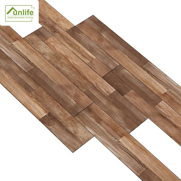 

funrife wood flooring sticker waterproof, wearable, self-adhesive tiles affixed to living room bedroom ewf059 7pcs/lot