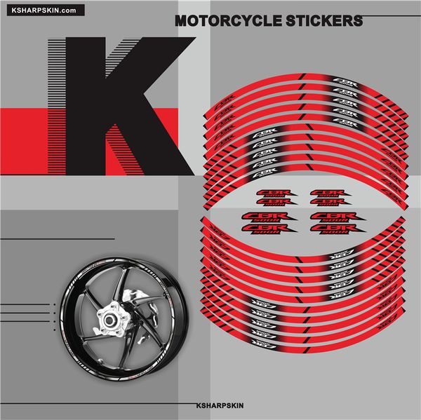 

motorcycle wheel inner ring waterproof stripe stickers reflective logos and decals scratch protection tape for honda cbr500r2755