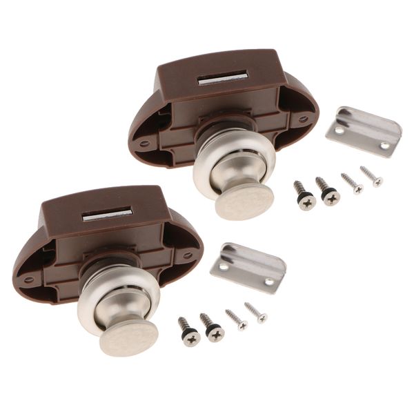 

2x push button latch keyless cabinet lock for rv motor caravan cupboard door