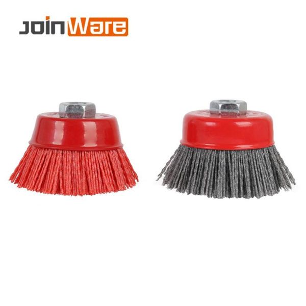 

100mm cup nylon abrasive brush wheel m14 x 3inch p80 pile polymer-abrasive for angle grinder tool 80/120# 1/2pcs