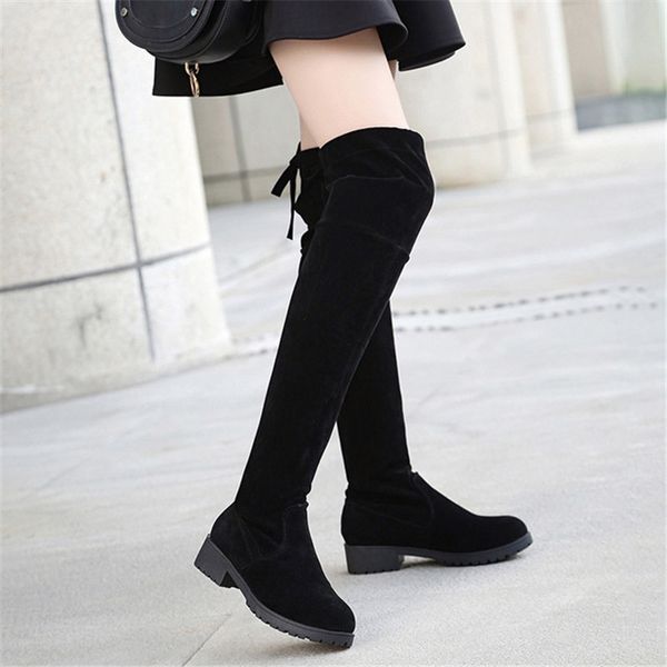 

women boots over the knee women boots fashion winter high shoes high heels, Black