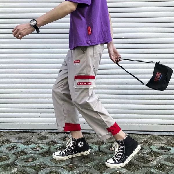 

new arrival harajuku japanese style letter printed fashionable men's jogger trousers hip hop autumn casual male harem pants, Black