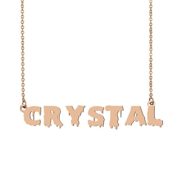 

crystal name necklace , cool bloody art name necklace for halloween and santa's day jewelry gift for kids boys girls, Silver