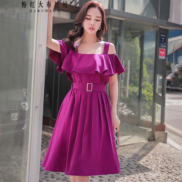 

оригинальный бренд 2018 conjunto feminino летней новых высокая талии юбка оборок от плеча верхних 2 шт набора женщин оптового, White