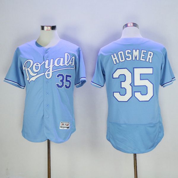 

2019 new fabric flexbase version #35 eric hosmer retro jerseys color white gray blue green size:m-xxxl 01, Black;blue