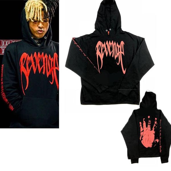 

designer revenge hoodies mens pullover hoodie fashion hoodies men casual hip hop revenge rapper xxxtentacion sweatshirt, Black