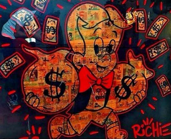 

alec monopoly oil painting on canvas graffiti art wall decor richie rich wall art home decor handpainted &hd print 191013