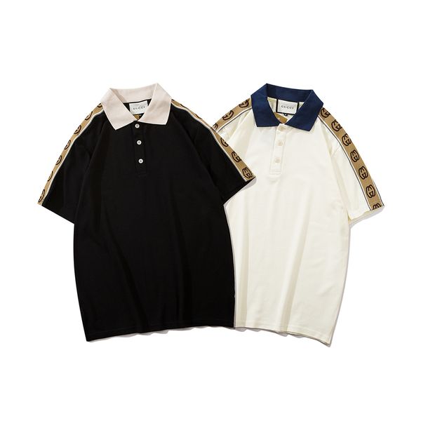 

2020 brand designer polos men casual t shirt cotton polo shirt collar luxury polos shirts, White;black