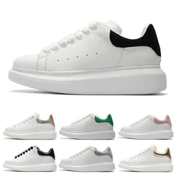 

mens women shoe white black leather suede casual shoes gold red green comfortable flat fashion sneakers platform size 36-44