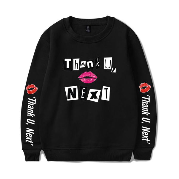 

thank u next women casual sweatshirt capless long sleeves hoodies sweatshirts print kpops plus size 4xl clothes, Black