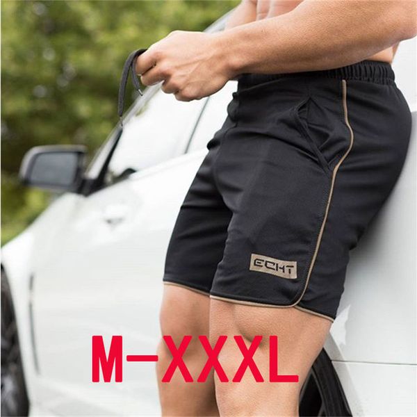 

men sports short pants summer plus size casual 2020 training bodybuilding summer shorts workout fitness gym running short pants, Black;blue