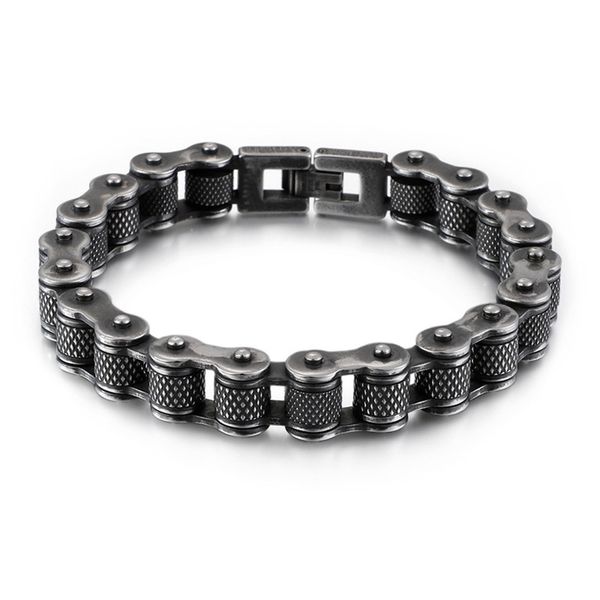 

retro heavy stainless steel motorcycle chain men bracelet male 13mm wide friends mens bracelets & bangles hip-hop jewelry, Golden;silver