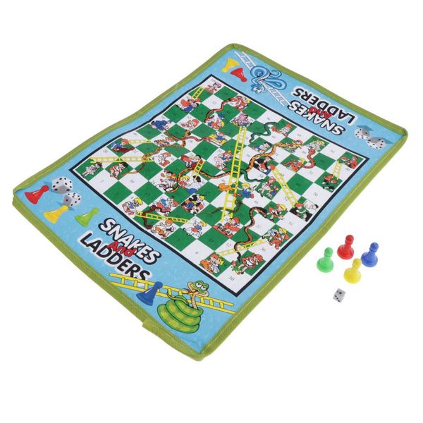 

snake and ladder kids children portable flying chess ludo board family game