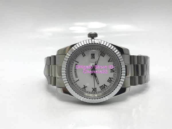 

watches self-winding mechanical movement white dial sapphire glass concealed folding crown clasp men watches 40mm 228239, Slivery;brown