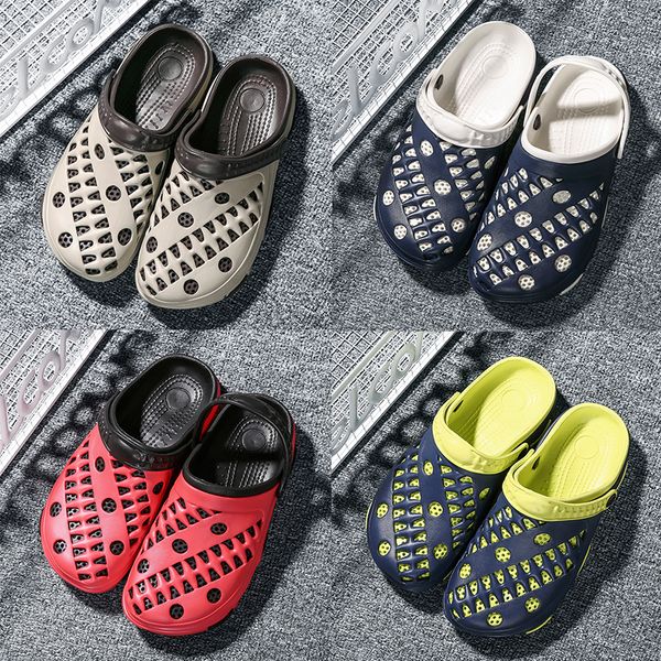 

designer sandals summer shoes men sandals brand slippers men beach sandals outdoor slip on mens slippers hole shoes ing, Black