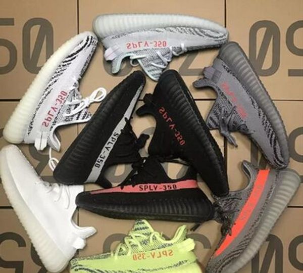 

2020 новый мужчины женщины кроссовки статическая черный bred крем белый сезам kanye west v2 спорт кроссовки евро 36-45, Black
