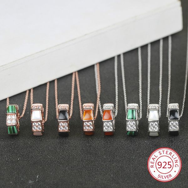 

s925 стерлингового серебра ожерелье женский змеевидный белый фритриллярный круг кулон ключицы цепи аксессуары ювелирные изделия new hot, Silver