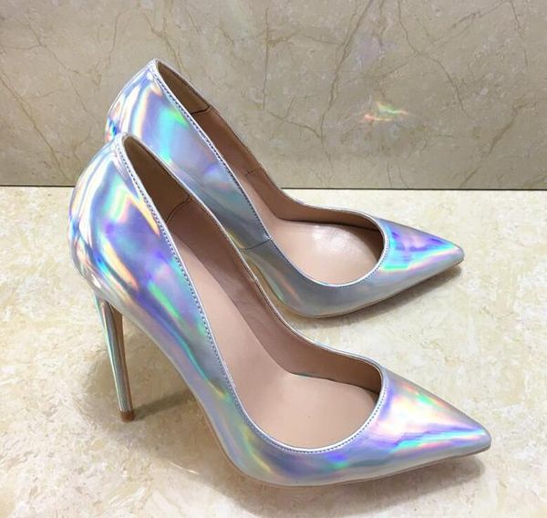 

2019ss fashion women wedding lady multi patent leather poined toes high heeled heels shoes stiletto heel shoes pumps 12cm 10cm