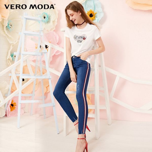 

women's striped slim fit stretch jeans | 319149553, Blue