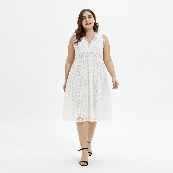 

summer new fashion lace mid-long skirt fat mm women fitted into large size dresses in europe and the united states, Black;gray